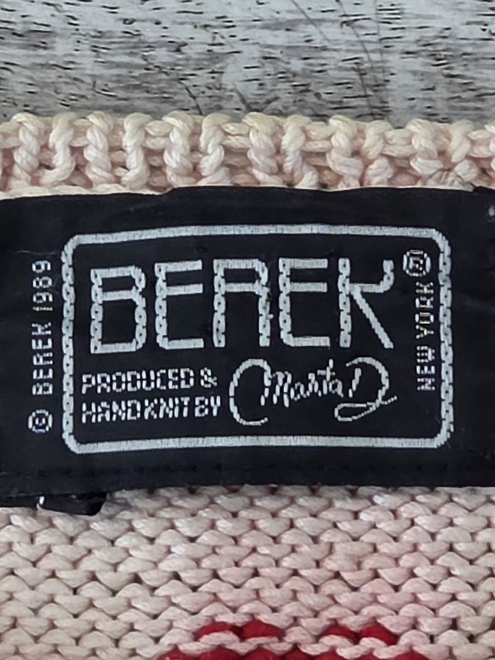 Vintage Berek 1989 RARE Hand Knit Heavy Sweater Retro Diner Womens Size S/M - Picture 3 of 7